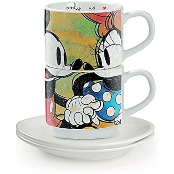 Kaffeservice - EGAN - Mickey Mouse - 2 stapelbara koppar - Porslin - Flerfärgad