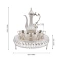 Miniatyrbillede 2 af 2: Deluxe Teesæt, 6 Tekopper, Stilfuldt Europæisk Design,Lys Sølv