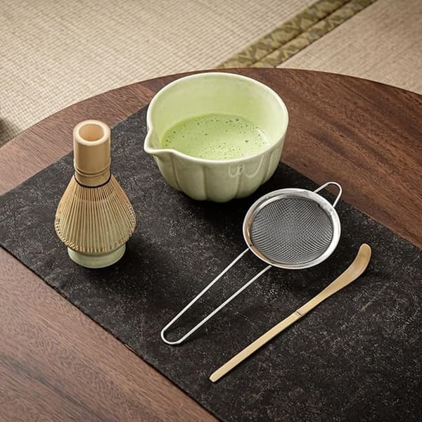 Lollanda Keramiskt Matcha-te, inklusive matchaskål och matchavisp, 5-delars set