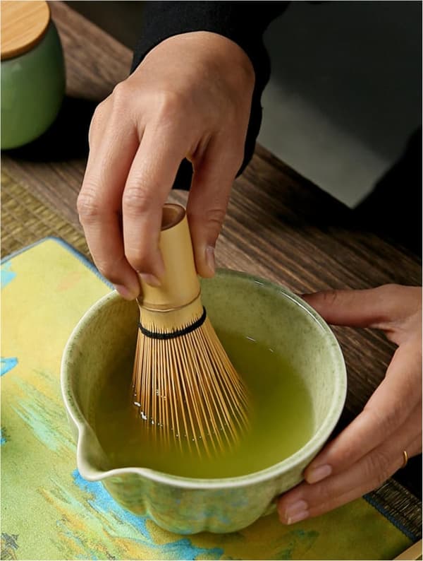 Lollanda Keramiskt Matcha-te, inklusive matchaskål och matchavisp, 5-delars set