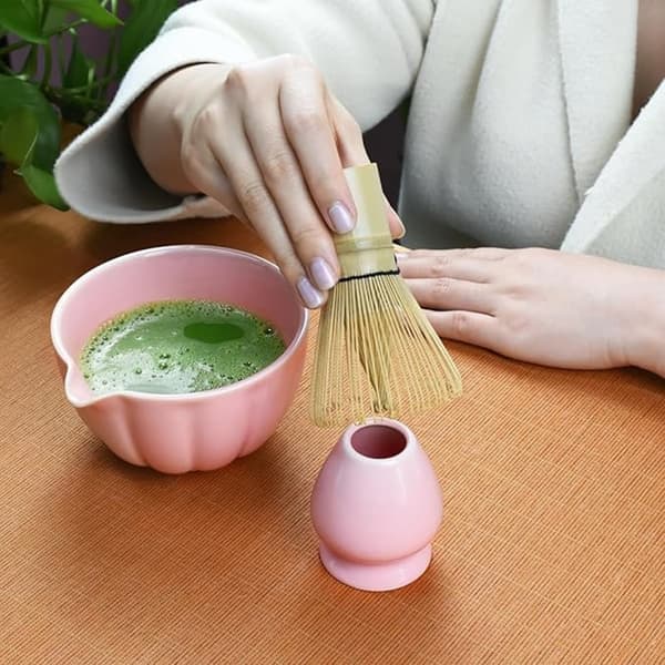 Lollanda Keramiskt Matcha-te, inklusive matchaskål och matchavisp, 5-delars set