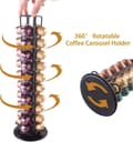 Miniatyrbillede 1 af 10: OBOSOE Kaffe Pod Holder Stand kompatibel med Nespresso Original Pods Carousel Opbevaringsrack Kapsler Arranger til 40 Kapsler