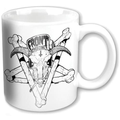 Front Magazine Boxed Standard Mug: Pentagram White on White