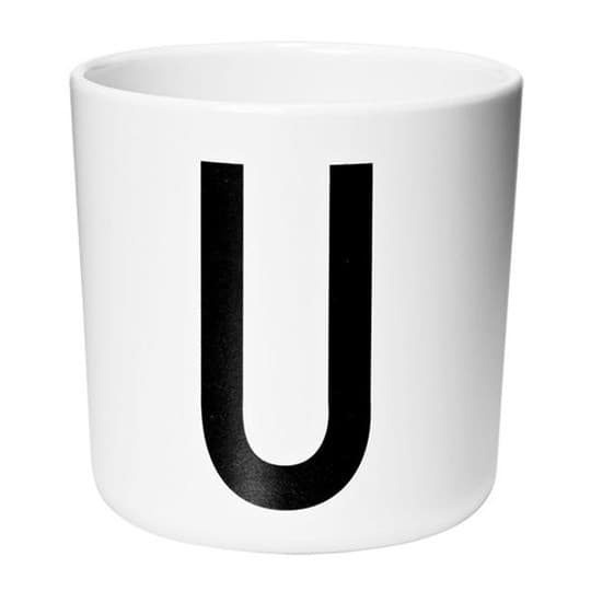 Bogstavkrus i Melamin, U - Design Letters