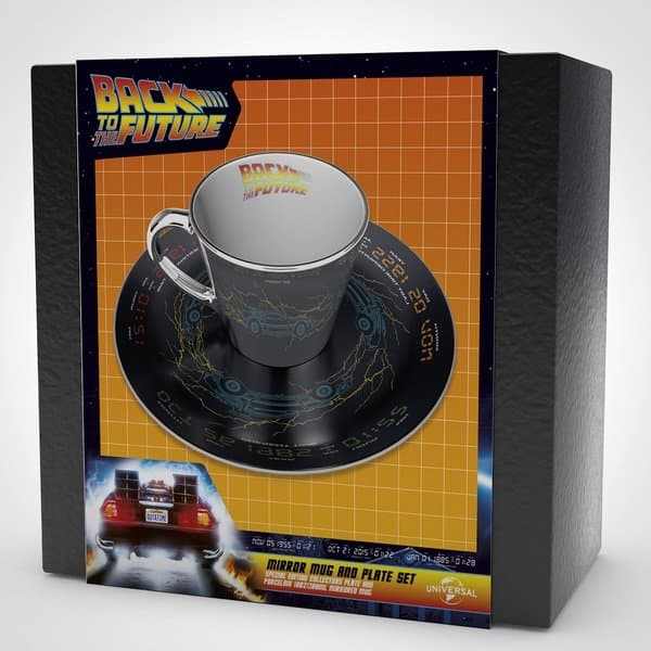Back To The Future Delorean Mirror Mug And Plate