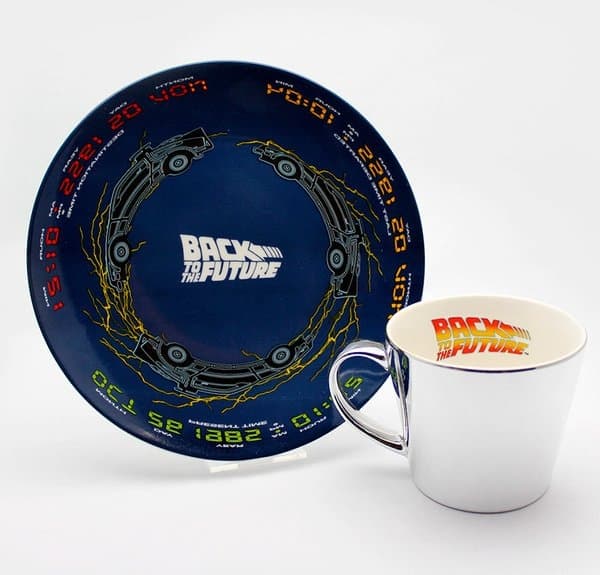Back To The Future Delorean Mirror Mug And Plate