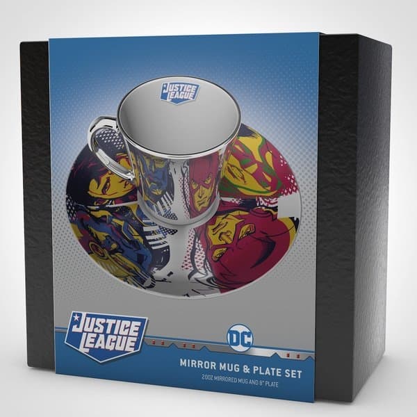 Justice League Mirror Mug And Plate