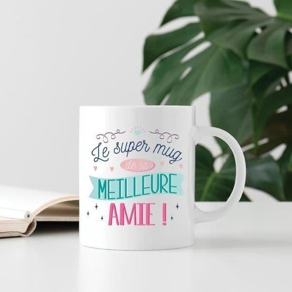 Mugg - Den super mugg - Keramik - Vit - 10x8x8 cm - Present till bästa vän