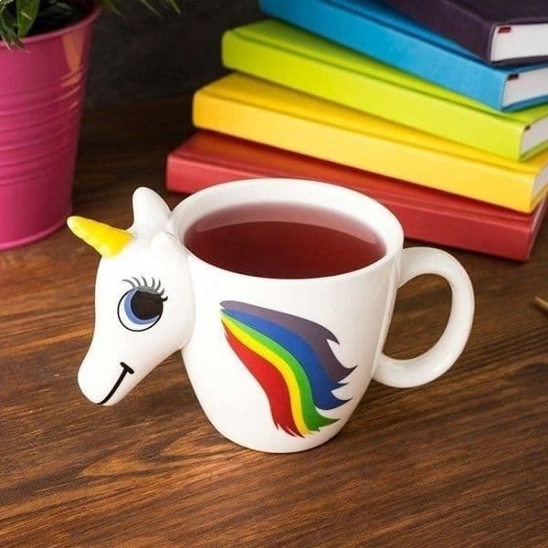 Mug - Enhörning - Termokänslig - Keramik - 19,5x11,5x12,5 cm - För Barn