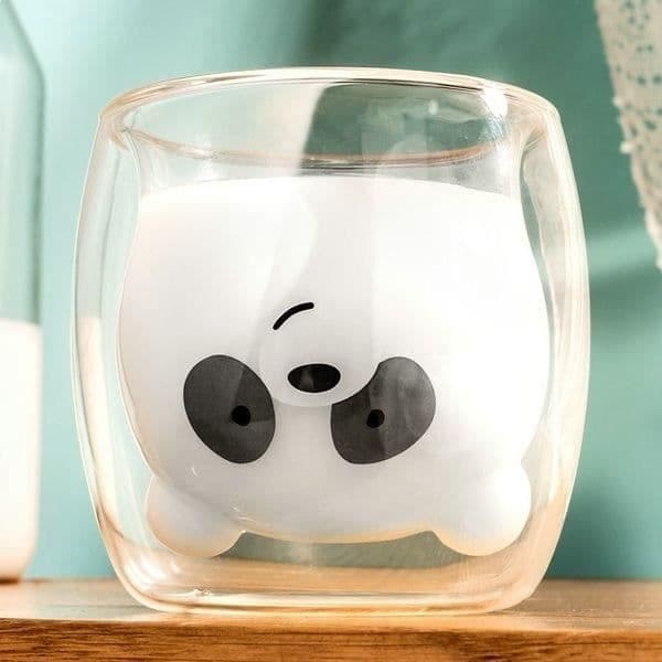 Pandamönster dubbelväggmugg Original kaffe- och temugg
