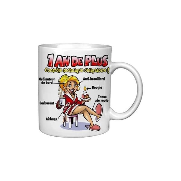 Mugg - Original - Födelsedagskaffekopp - Porslin - Inredningsdesign - 1 år äldre