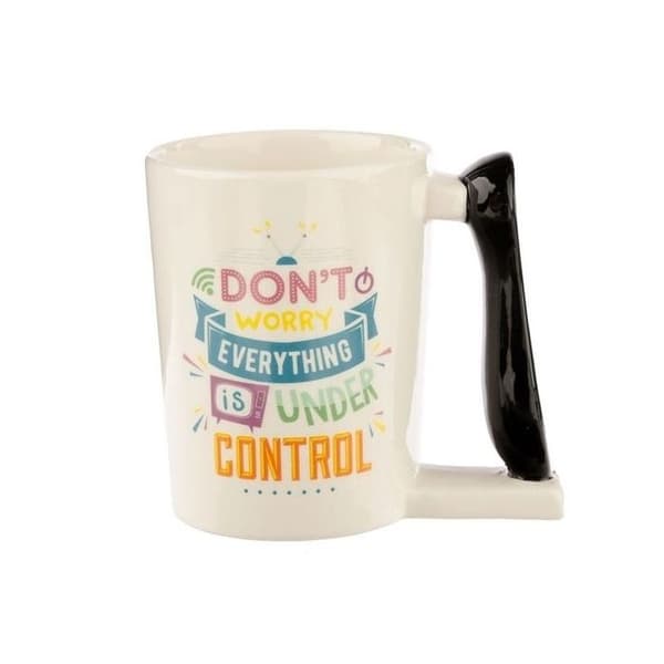 Mugg - Oroa dig inte - Fjärrkontroll - Keramik - 350 ml - Modern design