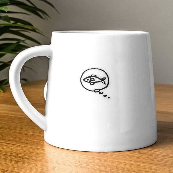 Mugg - Keramik - 3D Katt - 350ml - Vit - Modern design
