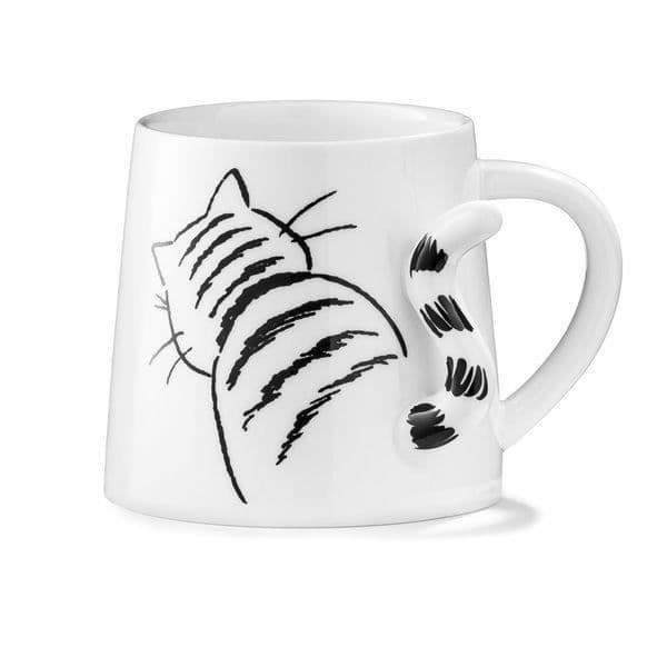 Mugg - Keramik - 3D Katt - 350ml - Vit - Modern design