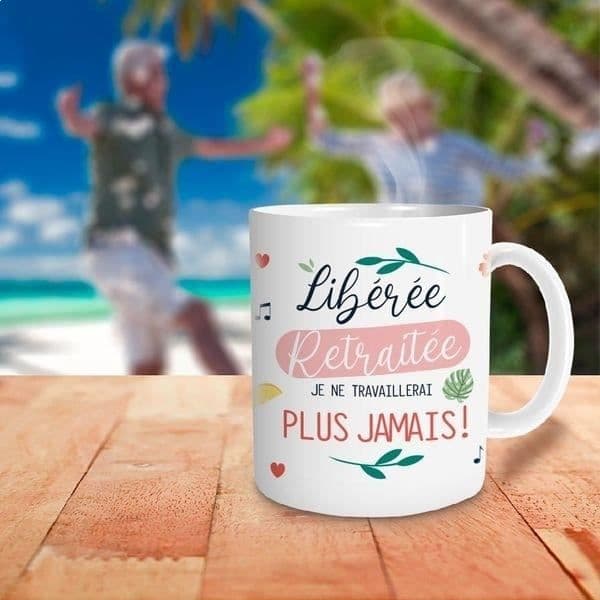 Mugg - Befriad - Pensionerad - Keramik - Humoristisk - Avskedspresent till pensionen