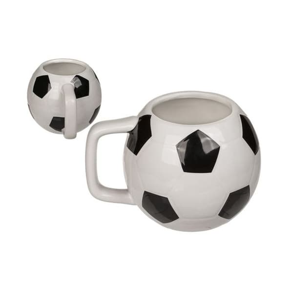 Mugg i form av fotboll - Märke - Modell - Svart - Keramik - Rund