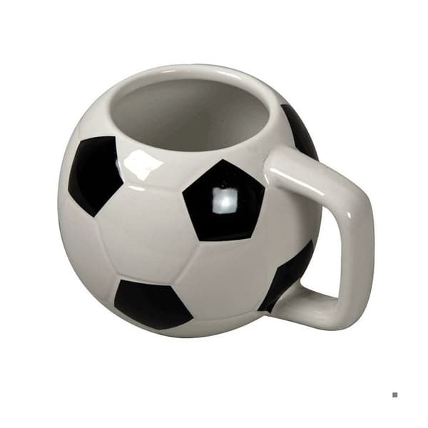 Mugg i form av fotboll - Märke - Modell - Svart - Keramik - Rund