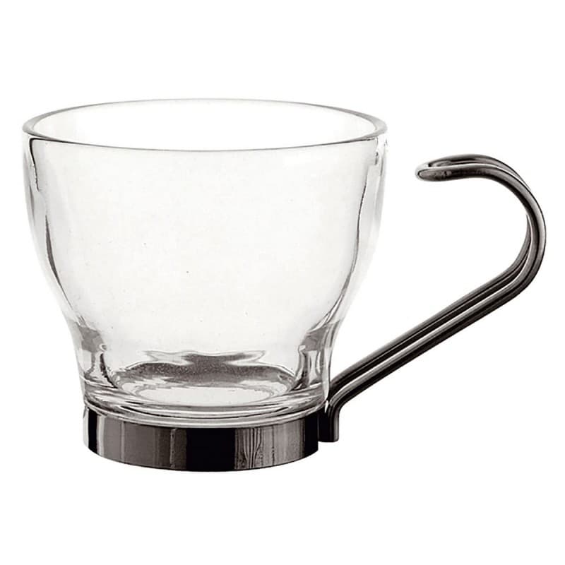 Set med kaffekoppar Quid Transparent Stål Glas (11 cl) (3 antal)