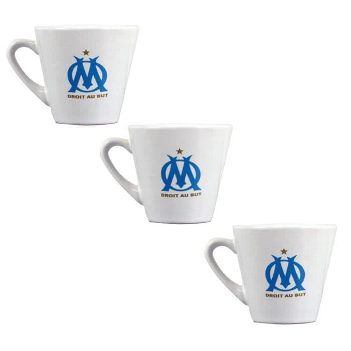 Tre Olympique de Marseille keramiska koppar
