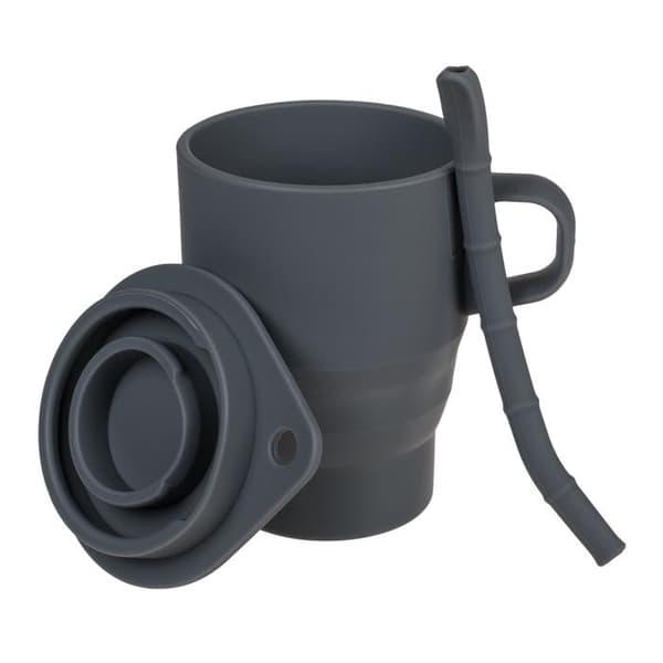 Silikonmugg med Sugrör / Hopfällbar Resemugg - Silikon Mugg
