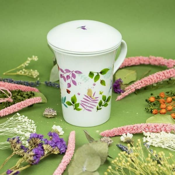 Porslinsblomma tekanna 250 ml + Apelsin och ekologiskt kanelte