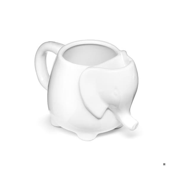 Mugg - Elegans - Elefantmugg - Porslin - 500 ml - Tepåsehållare