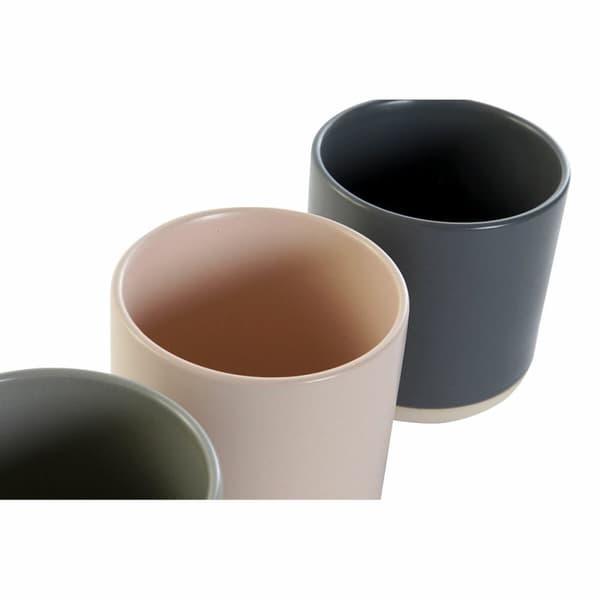 Krus DKD Home Decor Lyserød Mørkegrå Lysegrå Stentøj (350 ml) (4 enheder)
