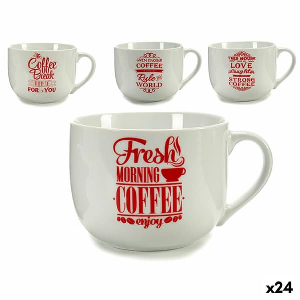 Koppar Coffee Porslin Röd Vit 500 ml 24 antal