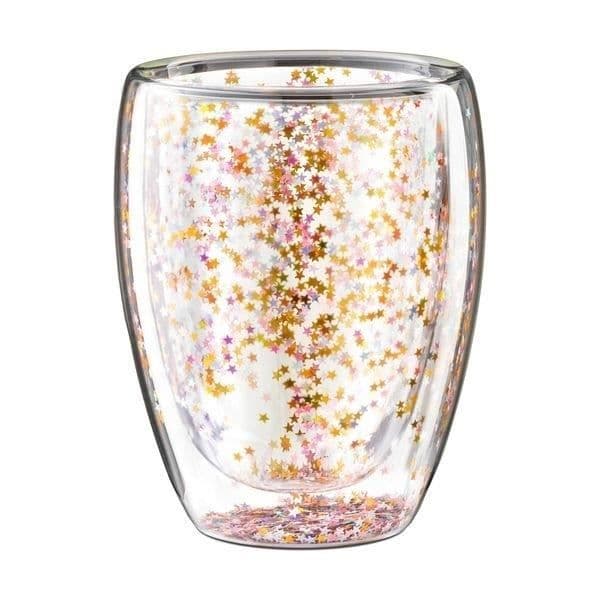 Dubbelväggigt glas - Original - Glittrande stjärnor - 360 ml - Handdisk - Kontemporär design