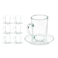 Miniatyrbild 2 av 5: Kopp med assiett Vivalto 41089 Transparent Glas 200 ml (6 antal)