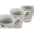 Miniatyrbild 2 av 4: Set med 4 muggar Home ESPRIT Vit Beige Stengods 360 ml 9 x 7 x 10,6 cm