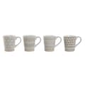 Miniatyrbild 1 av 4: Set med 4 muggar Home ESPRIT Vit Beige Stengods 360 ml 9 x 7 x 10,6 cm