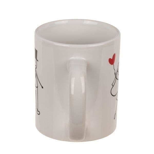 Mugg - Original - Gift till Nygift Par - 300 ml - Stengods - Vit Svart Röd