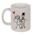 Miniatyrbild 1 av 3: Mugg - Original - Gift till Nygift Par - 300 ml - Stengods - Vit Svart Röd