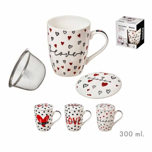 Krus med infusionsfilter Kozina Valentinsdag 300 ml