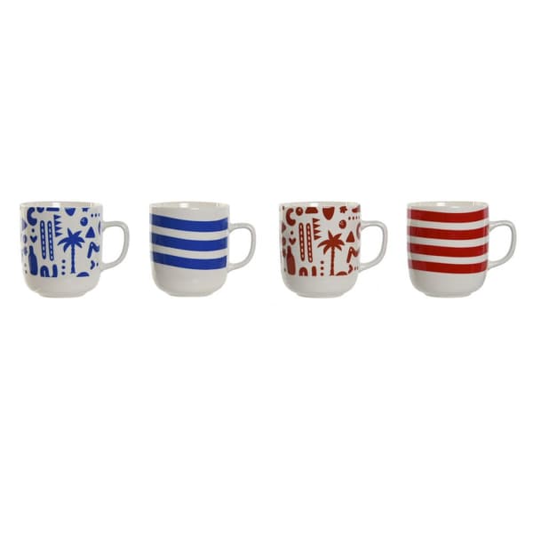 Muki Home ESPRIT Sininen Punainen Posliini Boho 380 ml (4 osaa)