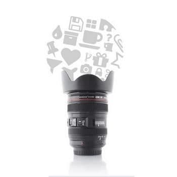 Mugg - FOTO LENS - Isolerad - Modern design - För vuxna - Fotograf Present
