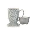 Pikkukuva 3 / 4: Kuppi teesuodattimella Home ESPRIT Sininen Beige Ruostumaton teräs Posliini 380 ml (2 osaa)