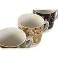 Miniatyrbillede 3 af 3: Krus DKD Home Decor Brun Grøn Pink Sennep Porcelæn 380 ml (4 enheder)