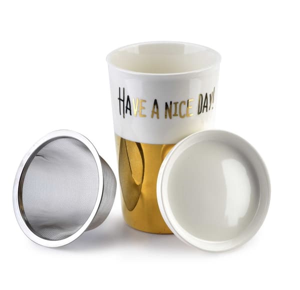 GOLD CHIC Krus med låg 410ml + infuser