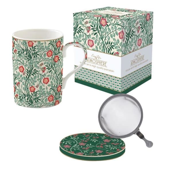 Örttelåda - EASYLIFE - Floral Fantasy - Porslin - Rostfritt stålfilter - 300 ml