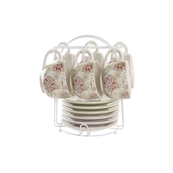 Kaffeset DKD Home Decor Grön Beige Metall Dolomite 180 ml
