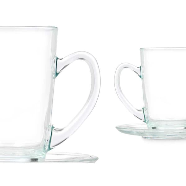 Kopp med assiett Vivalto 41089 Transparent Glas 200 ml (6 antal)