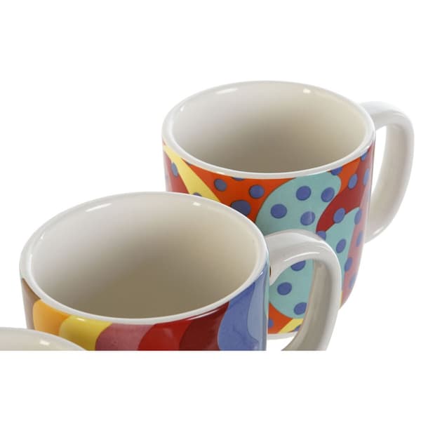 Kaffeset DKD Home Decor Multicolour Korall Bambu Dolomite Modern 180 ml