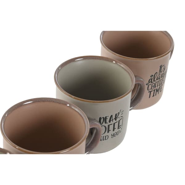 Dele kaffekopsæt Home ESPRIT Blå Pink Stentøj 180 ml