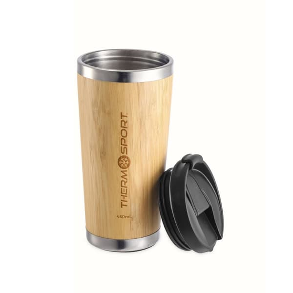 Termokop med låg ThermoSport Bambus 450 ml (9 enheder)