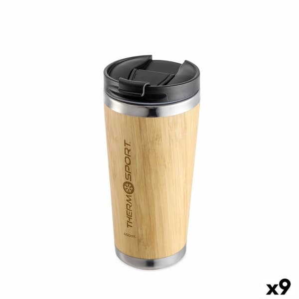 Termokop med låg ThermoSport Bambus 450 ml (9 enheder)