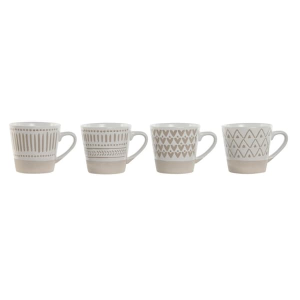 Delers Kaffekoppsett Home ESPRIT Hvit Beige Steintøy 180 ml