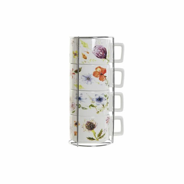Osainen kahvikuppisetti DKD Home Decor Monivärinen Metalli Dolomite 260 ml