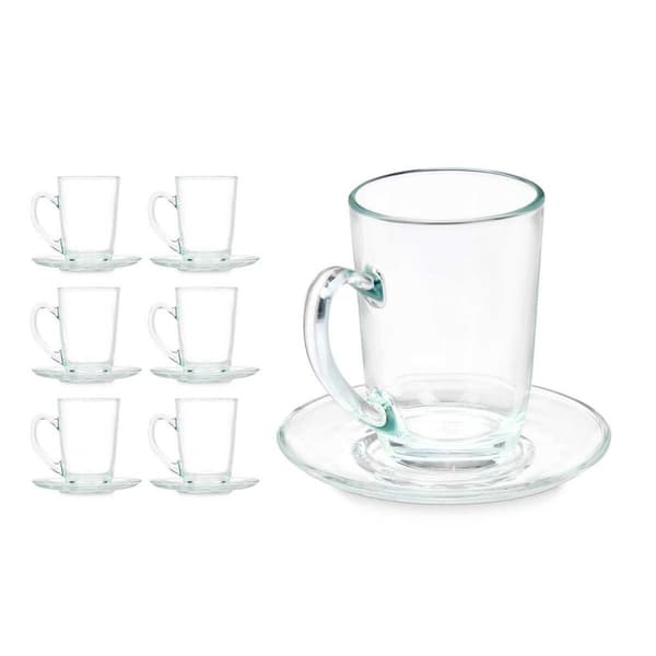 Kuppi ja lautanen Vivalto 41089 Läpinäkyvä Lasi 200 ml (6 osaa)